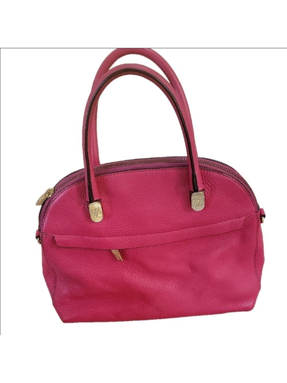 Medium Sized Fuschia Red Leather Brooks Brothers Handbag